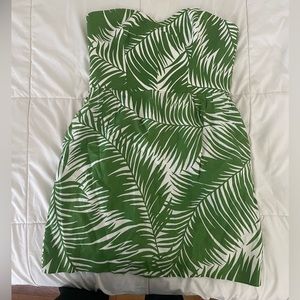 Milly strapless palm dress